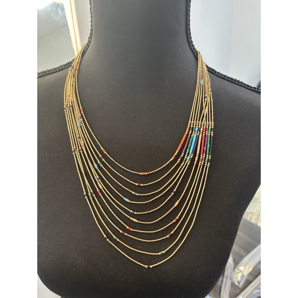 Ten Strand Liquid Gold Filled Multi Colored Beaded Necklace